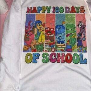 Happy 100 Days of School inside out Kids Shirt(sublimation) longsleeve